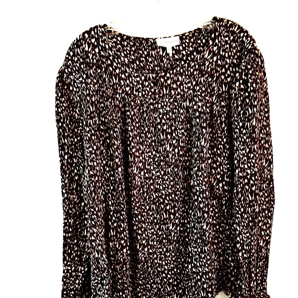 Gibson & Latimer Black multi colored (tan/orange) print top- size XXL